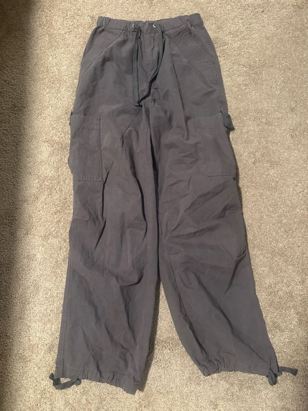 RSQ Black Cargo Drawstring Jogger Pants